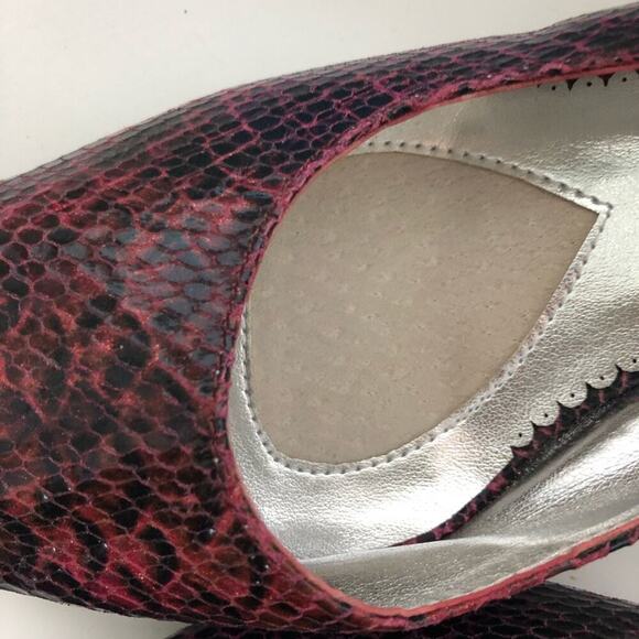 ROS HOMMERSON faux snakeskin peep toe heels - Picture 4 of 9